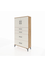 Arges Dolap 2 Raflı 4 Çekmeceli 2 Kapaklı 88x30x163 - S21M025V7A