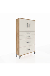 Arges Dolap 2 Raflı 4 Çekmeceli 2 Kapaklı 88x30x163 - S21M025V7A