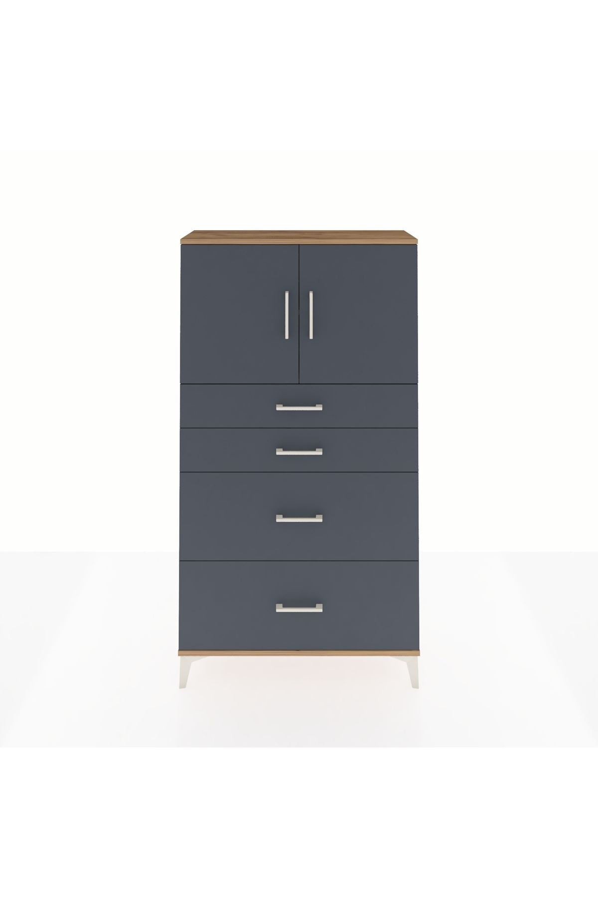 Arges Dolap 2 Raflı 4 Çekmeceli 2 Kapaklı 88x30x163 - S21M025V8A