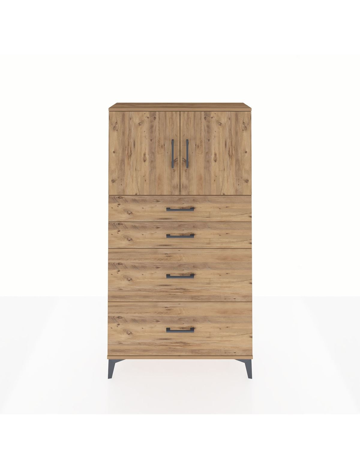 Arges Dolap 2 Raflı 4 Çekmeceli 2 Kapaklı 88x30x163 - S21M025V9A