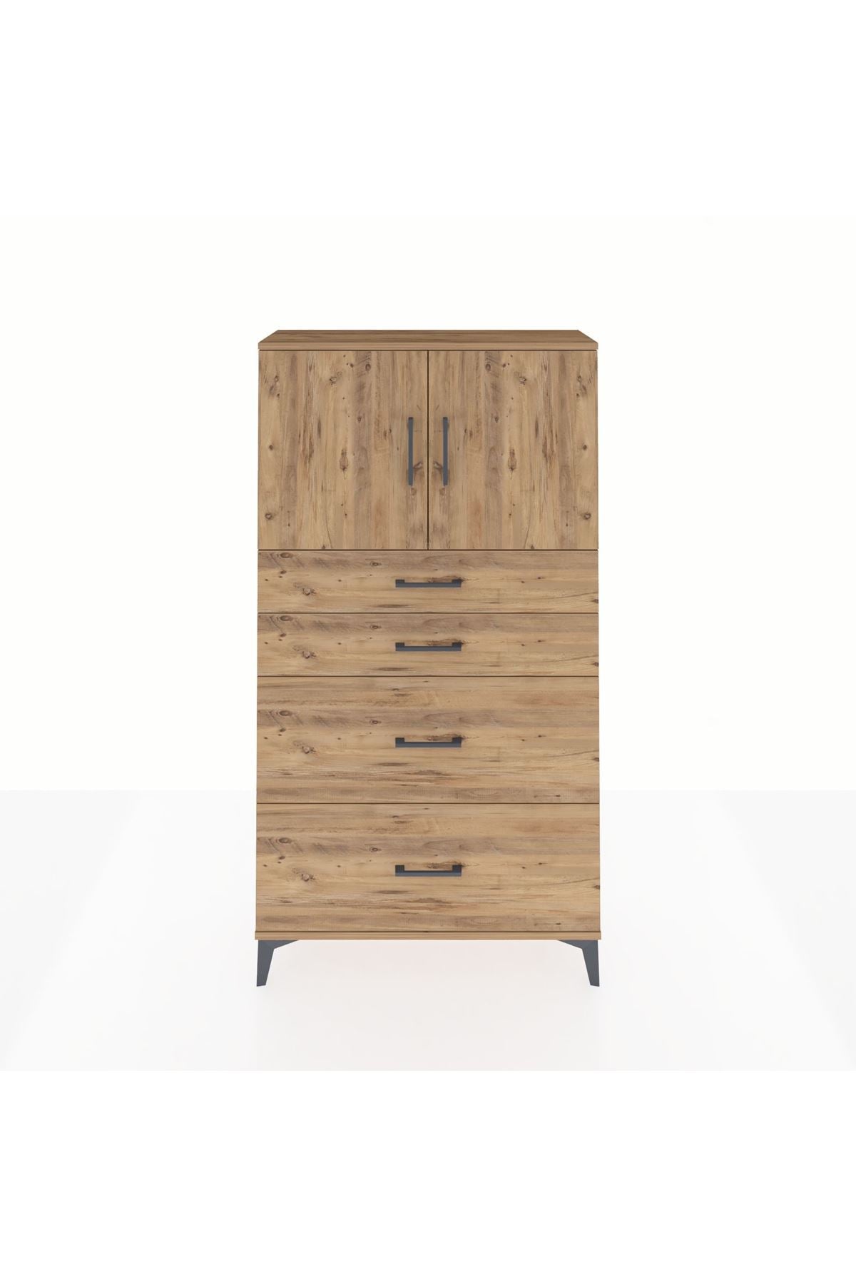 Arges Dolap 2 Raflı 4 Çekmeceli 2 Kapaklı 88x30x163 - S21M025V9A