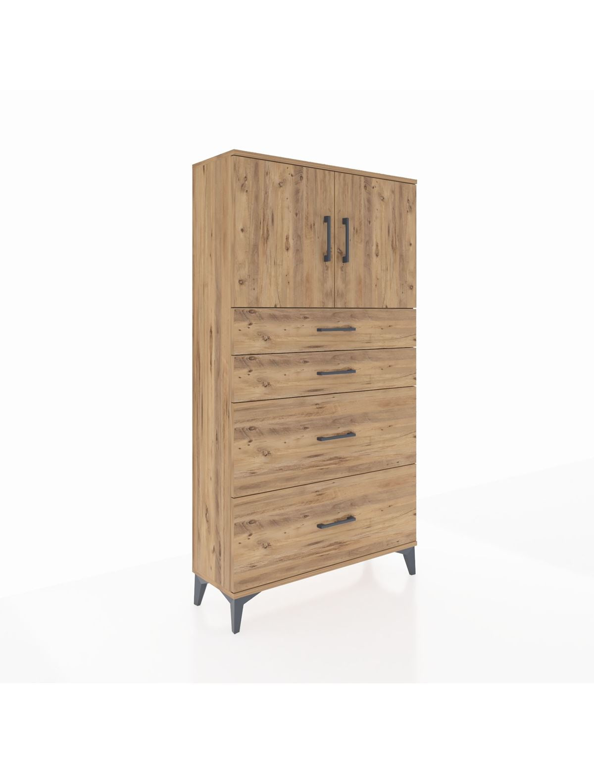 Arges Dolap 2 Raflı 4 Çekmeceli 2 Kapaklı 88x30x163 - S21M025V9A