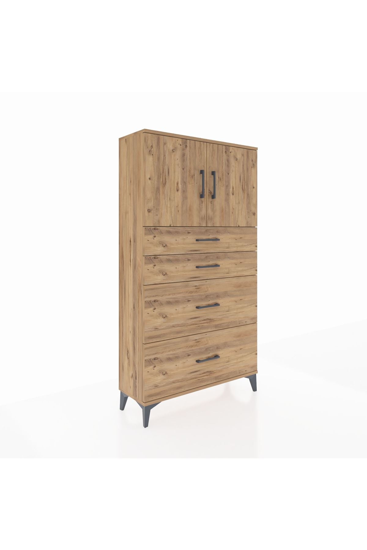 Arges Dolap 2 Raflı 4 Çekmeceli 2 Kapaklı 88x30x163 - S21M025V9A
