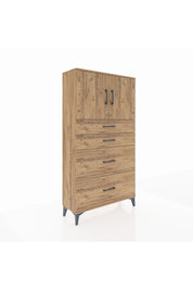 Arges Dolap 2 Raflı 4 Çekmeceli 2 Kapaklı 88x30x163 - S21M025V9A