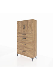 Arges Dolap 2 Raflı 4 Çekmeceli 2 Kapaklı 88x30x163 - S21M025V9A