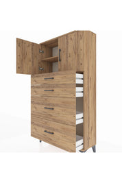 Arges Dolap 2 Raflı 4 Çekmeceli 2 Kapaklı 88x30x163 - S21M025V9A