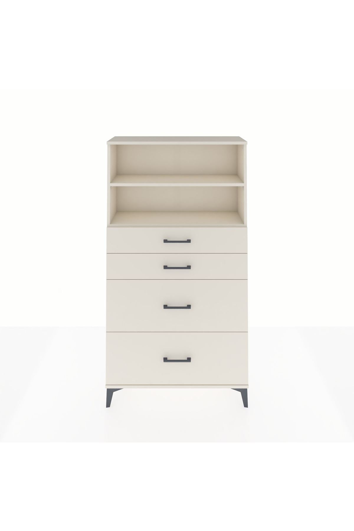 Arges Dolap 2 Raflı 4 Çekmeceli 88x30x163 - S21M026V1A