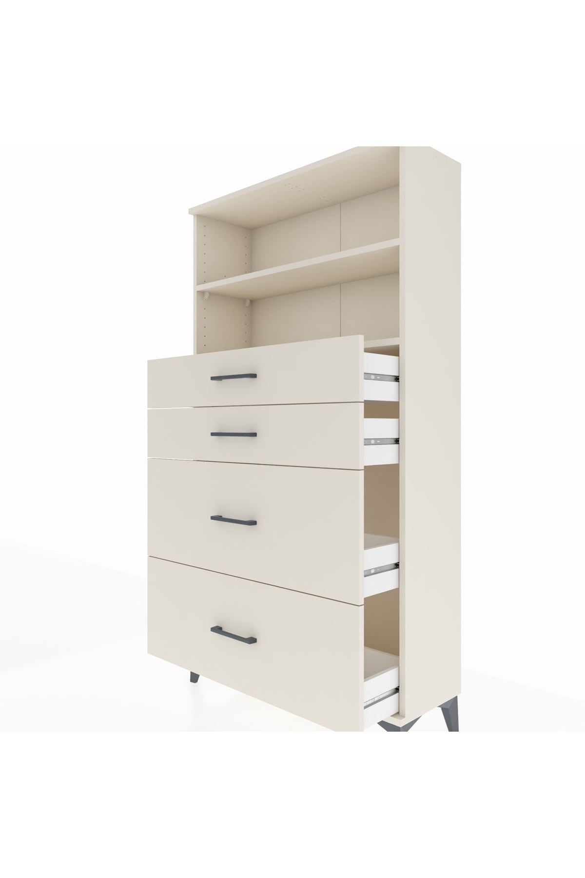 Arges Dolap 2 Raflı 4 Çekmeceli 88x30x163 - S21M026V1A