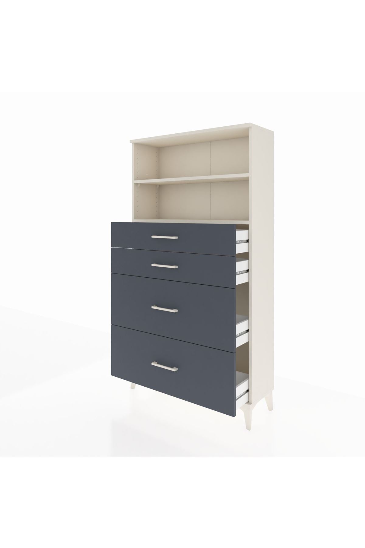 Arges Dolap 2 Raflı 4 Çekmeceli 88x30x163 - S21M026V2A