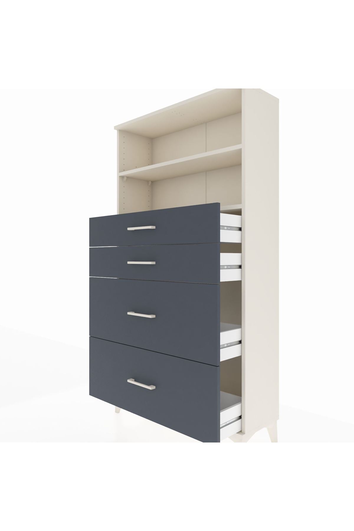 Arges Dolap 2 Raflı 4 Çekmeceli 88x30x163 - S21M026V2A
