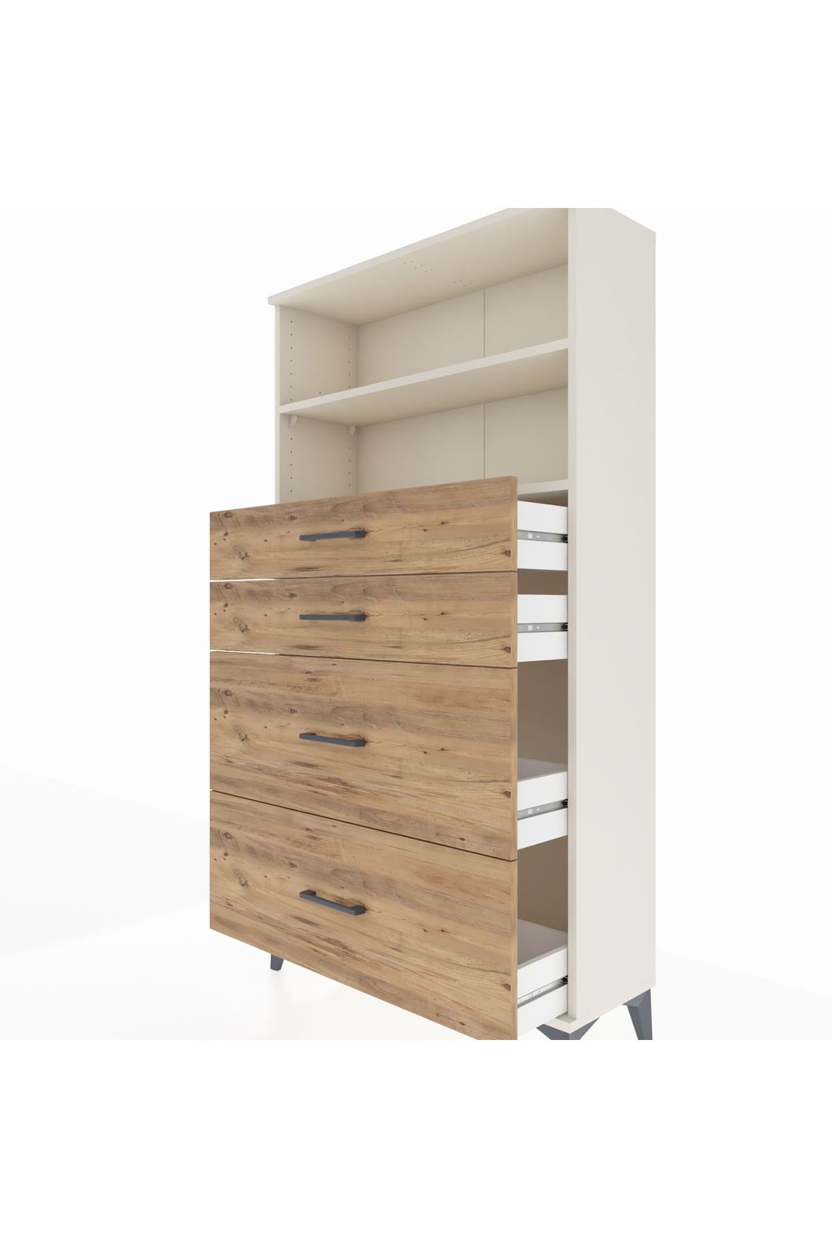 Arges Dolap 2 Raflı 4 Çekmeceli 88x30x163 - S21M026V3A