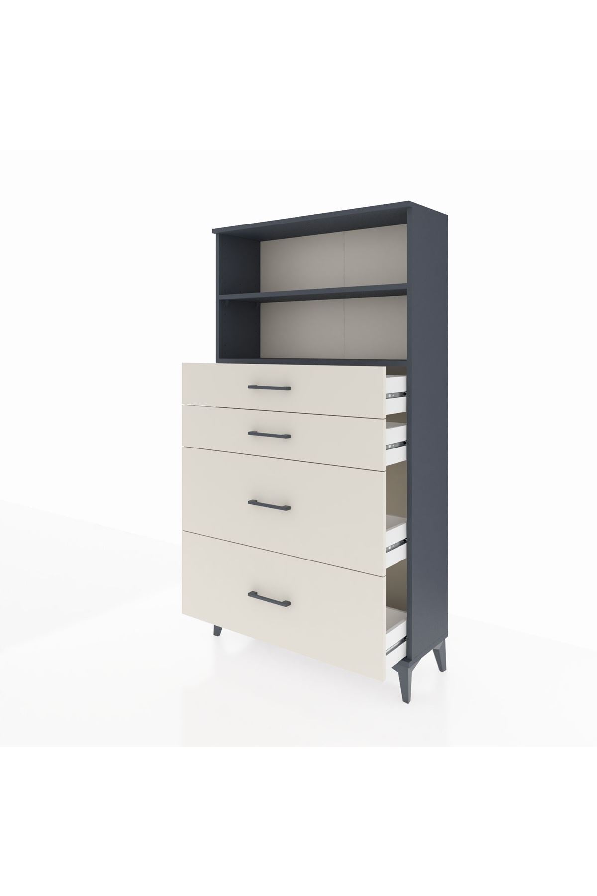 Arges Dolap 2 Raflı 4 Çekmeceli 88x30x163 - S21M026V4A