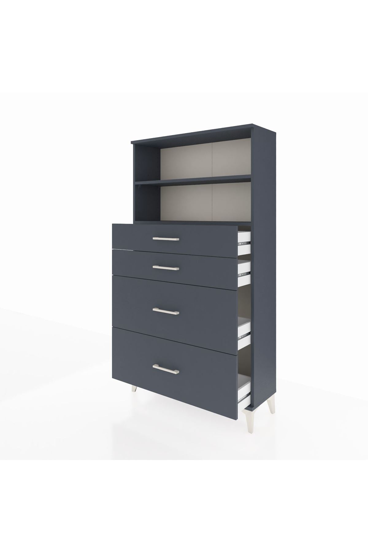 Arges Dolap 2 Raflı 4 Çekmeceli 88x30x163 - S21M026V5A