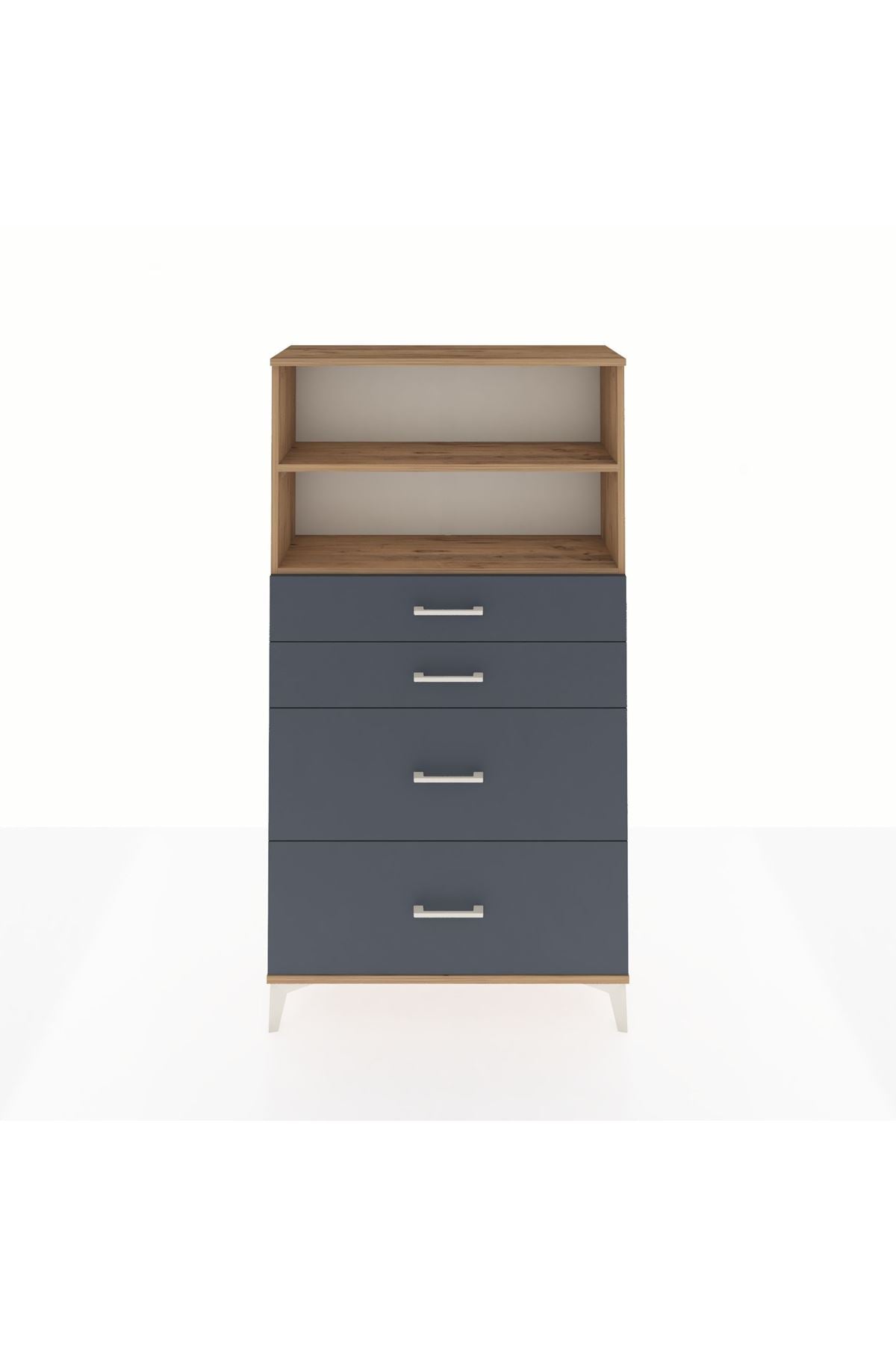 Arges Dolap 2 Raflı 4 Çekmeceli 88x30x163 - S21M026V8A