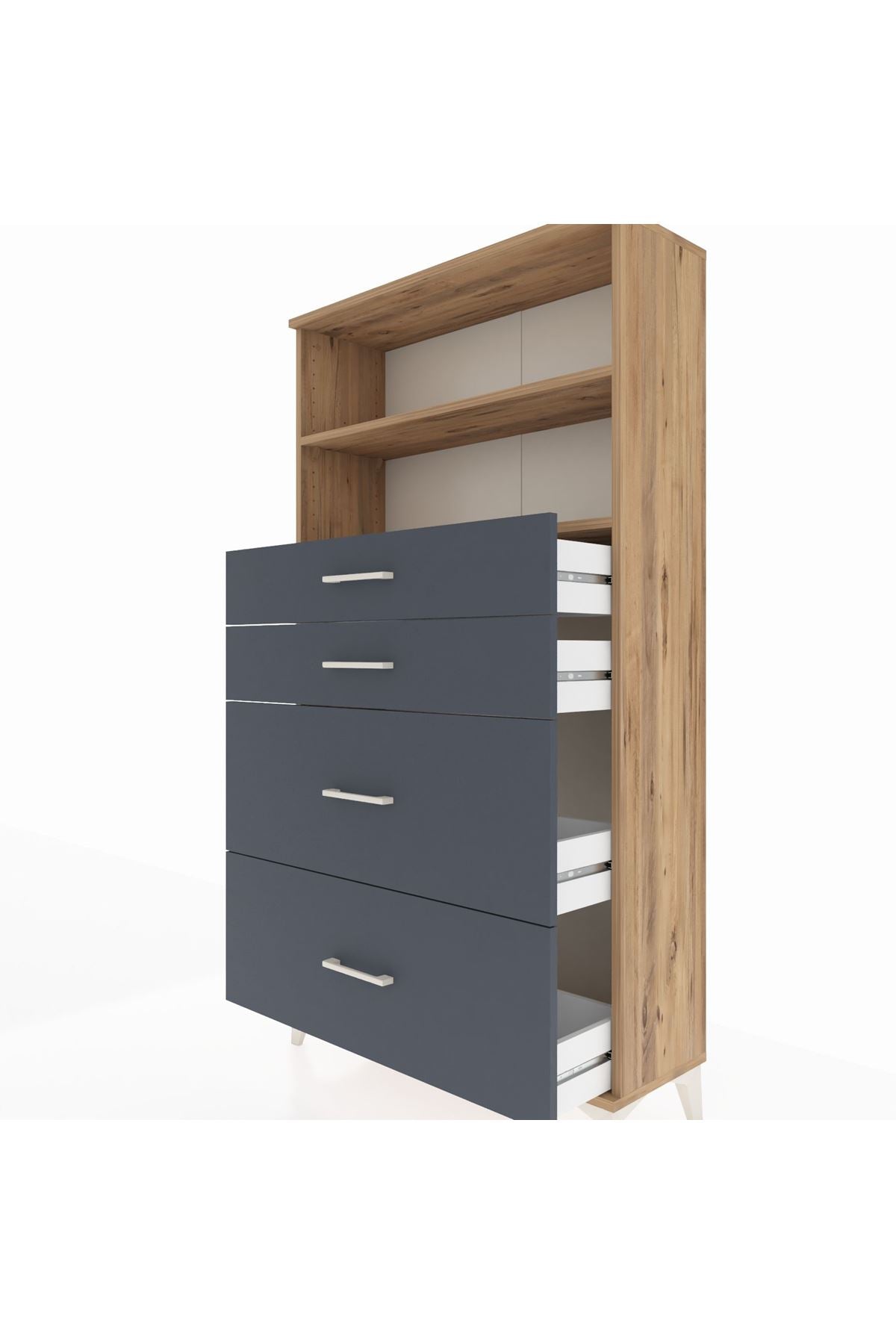 Arges Dolap 2 Raflı 4 Çekmeceli 88x30x163 - S21M026V8A