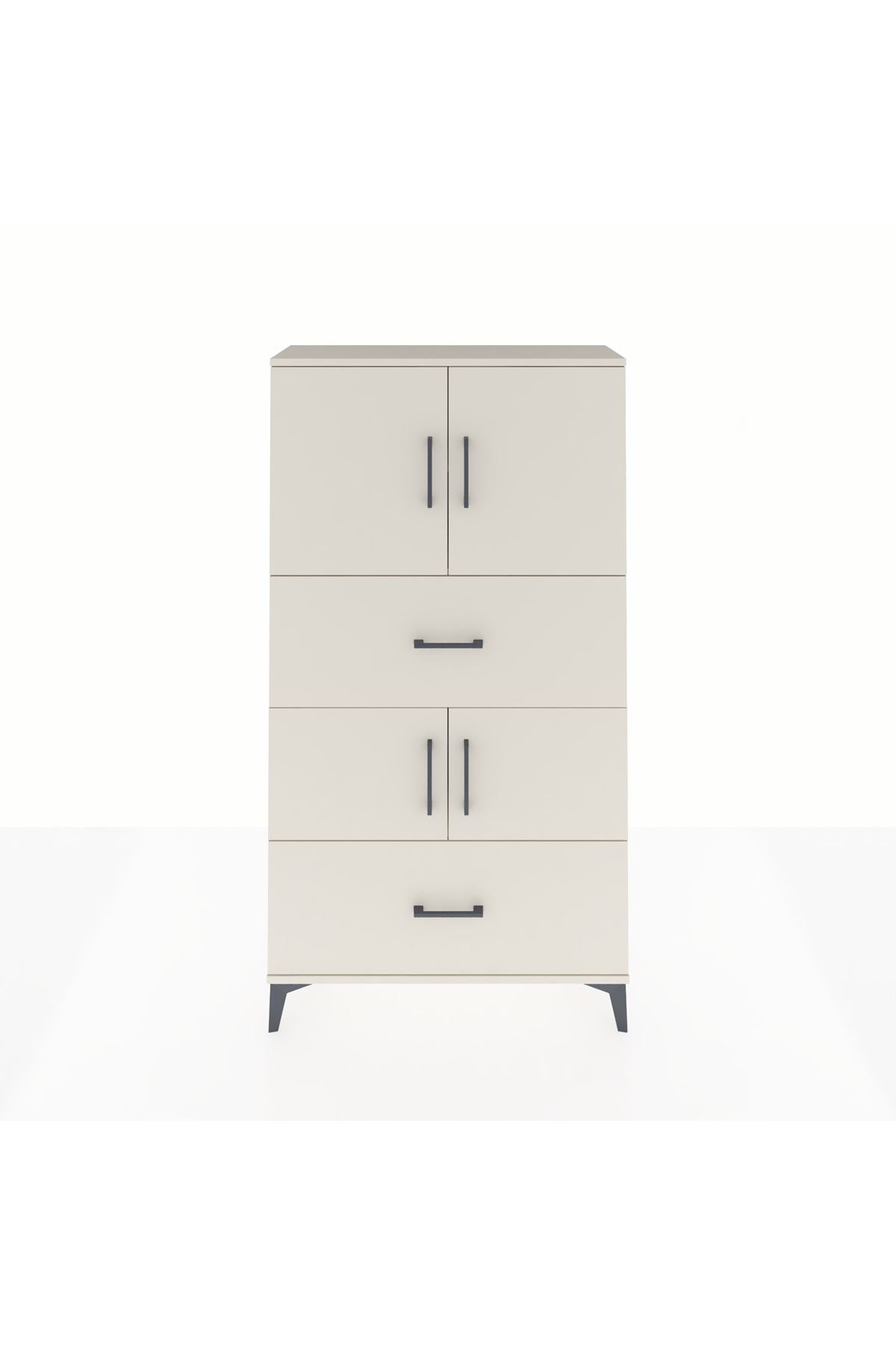 Arges Dolap 3 Raflı 2 Çekmeceli 4 Kapaklı 88x30x163 - S21M027V1A