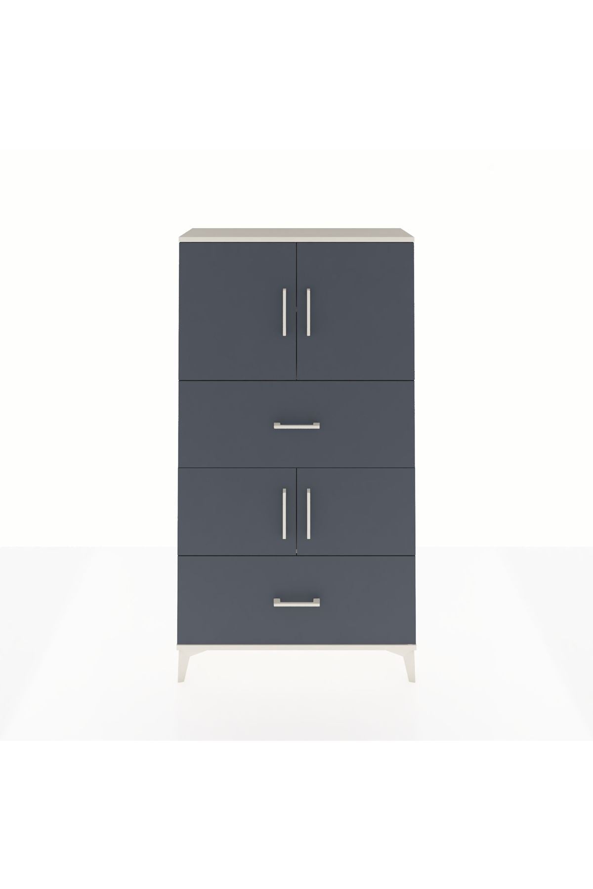 Arges Dolap 3 Raflı 2 Çekmeceli 4 Kapaklı 88x30x163 - S21M027V2A