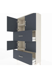 Arges Dolap 3 Raflı 2 Çekmeceli 4 Kapaklı 88x30x163 - S21M027V2A
