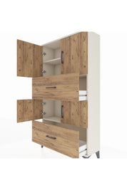 Arges Dolap 3 Raflı 2 Çekmeceli 4 Kapaklı 88x30x163 - S21M027V3A
