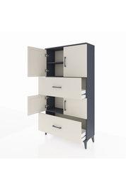 Arges Dolap 3 Raflı 2 Çekmeceli 4 Kapaklı 88x30x163 - S21M027V4A