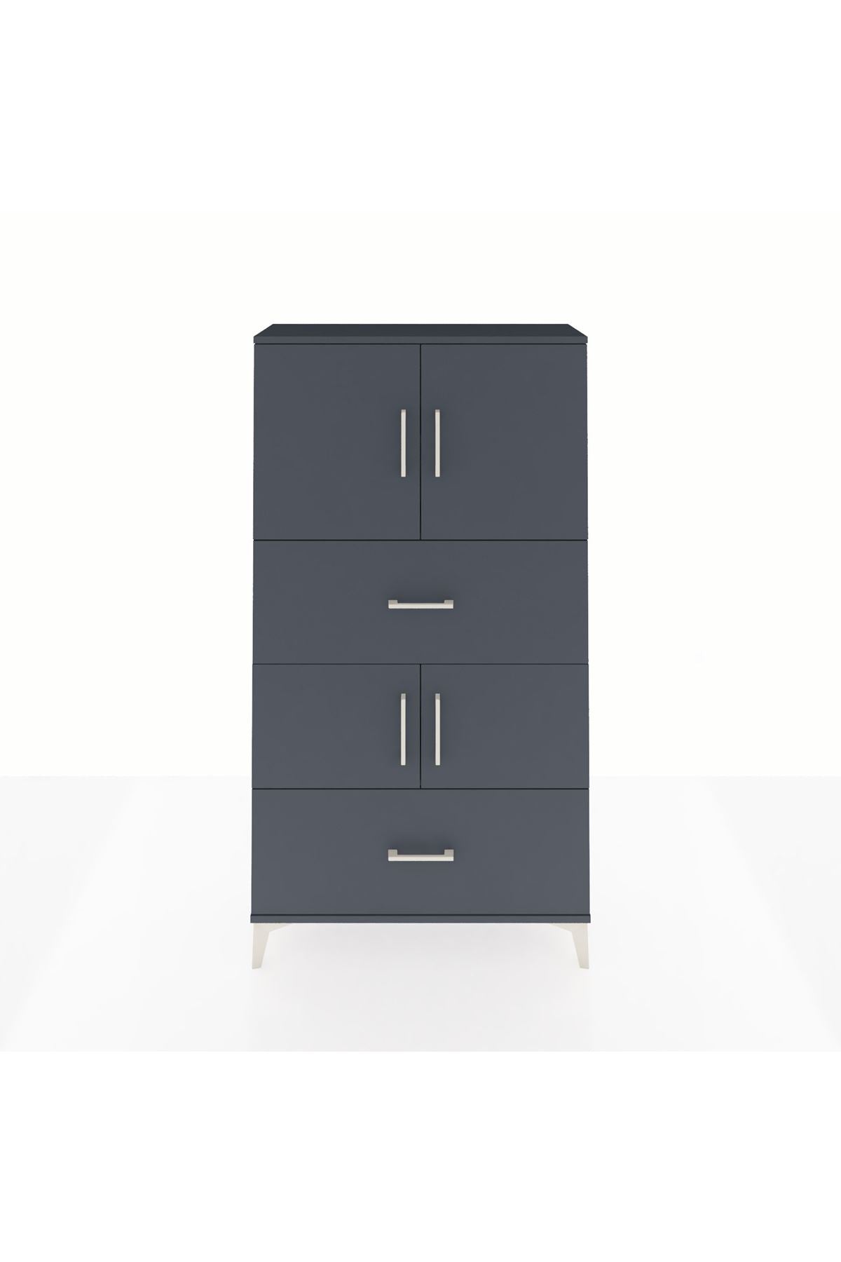 Arges Dolap 3 Raflı 2 Çekmeceli 4 Kapaklı 88x30x163 - S21M027V5A