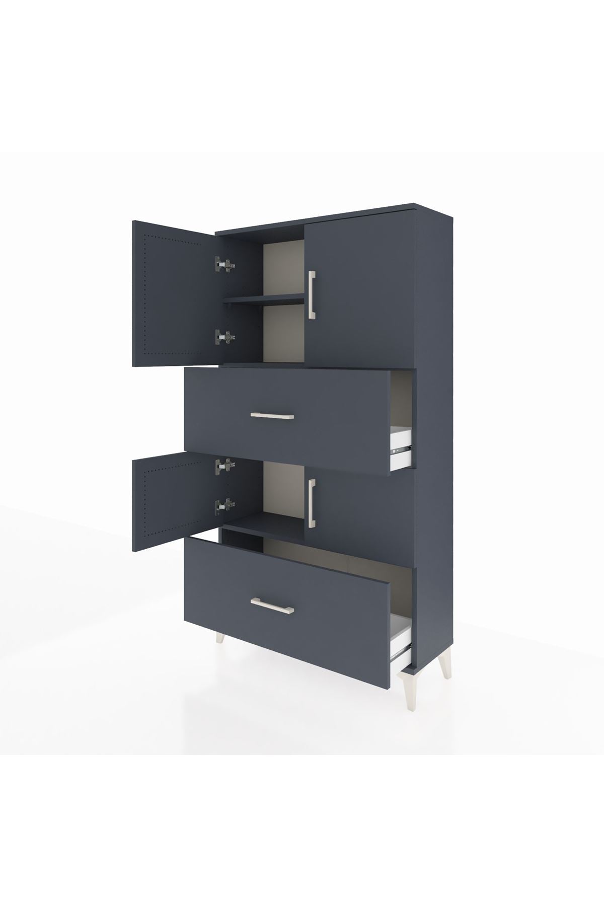 Arges Dolap 3 Raflı 2 Çekmeceli 4 Kapaklı 88x30x163 - S21M027V5A