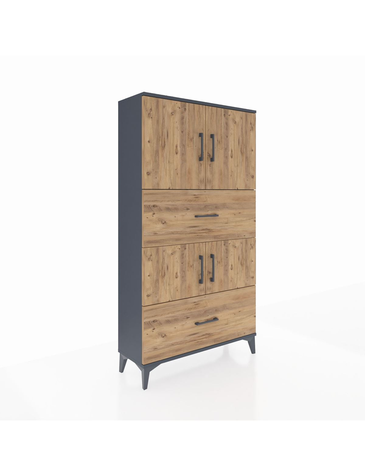 Arges Dolap 3 Raflı 2 Çekmeceli 4 Kapaklı 88x30x163 - S21M027V6A