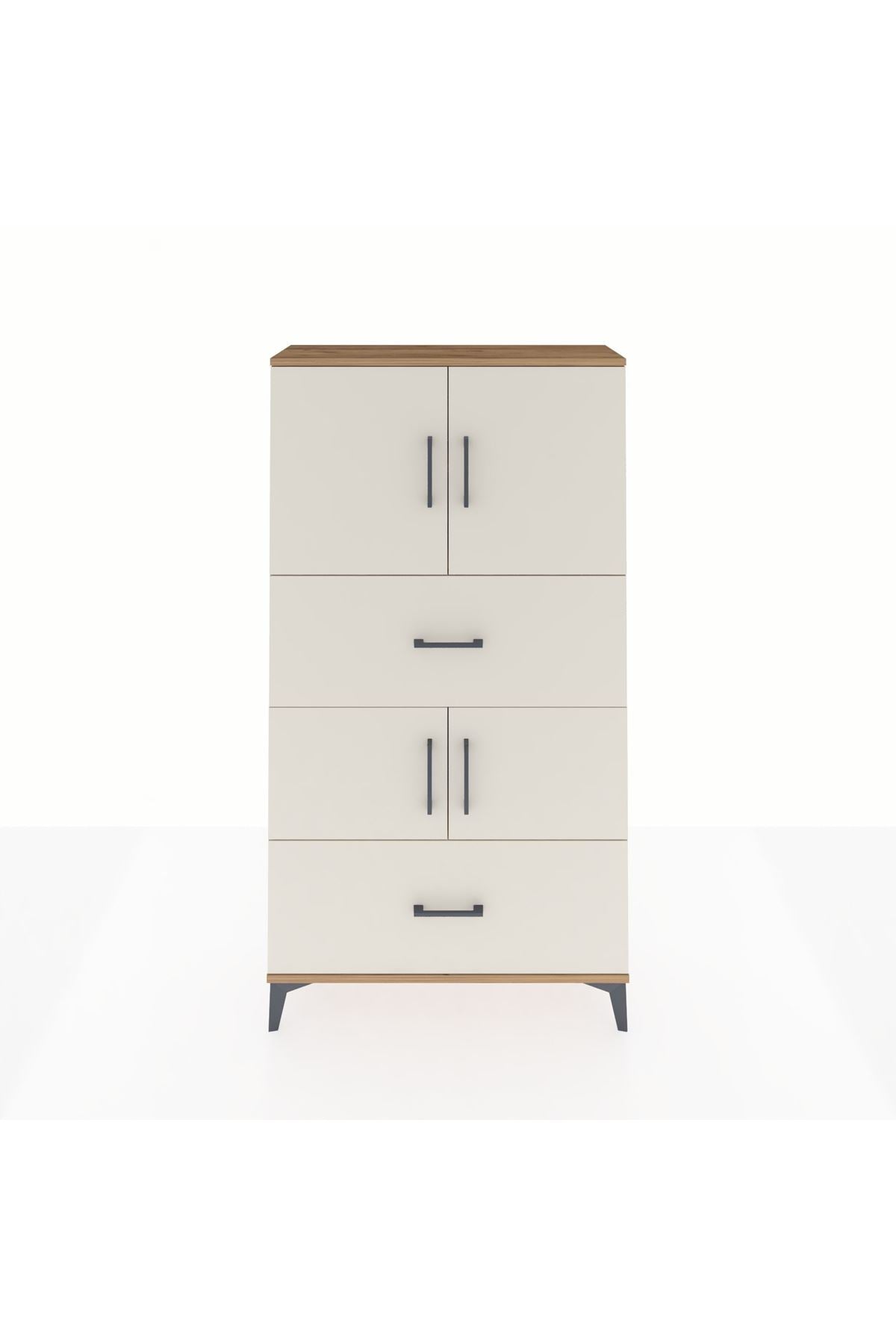 Arges Dolap 3 Raflı 2 Çekmeceli 4 Kapaklı 88x30x163 - S21M027V7A