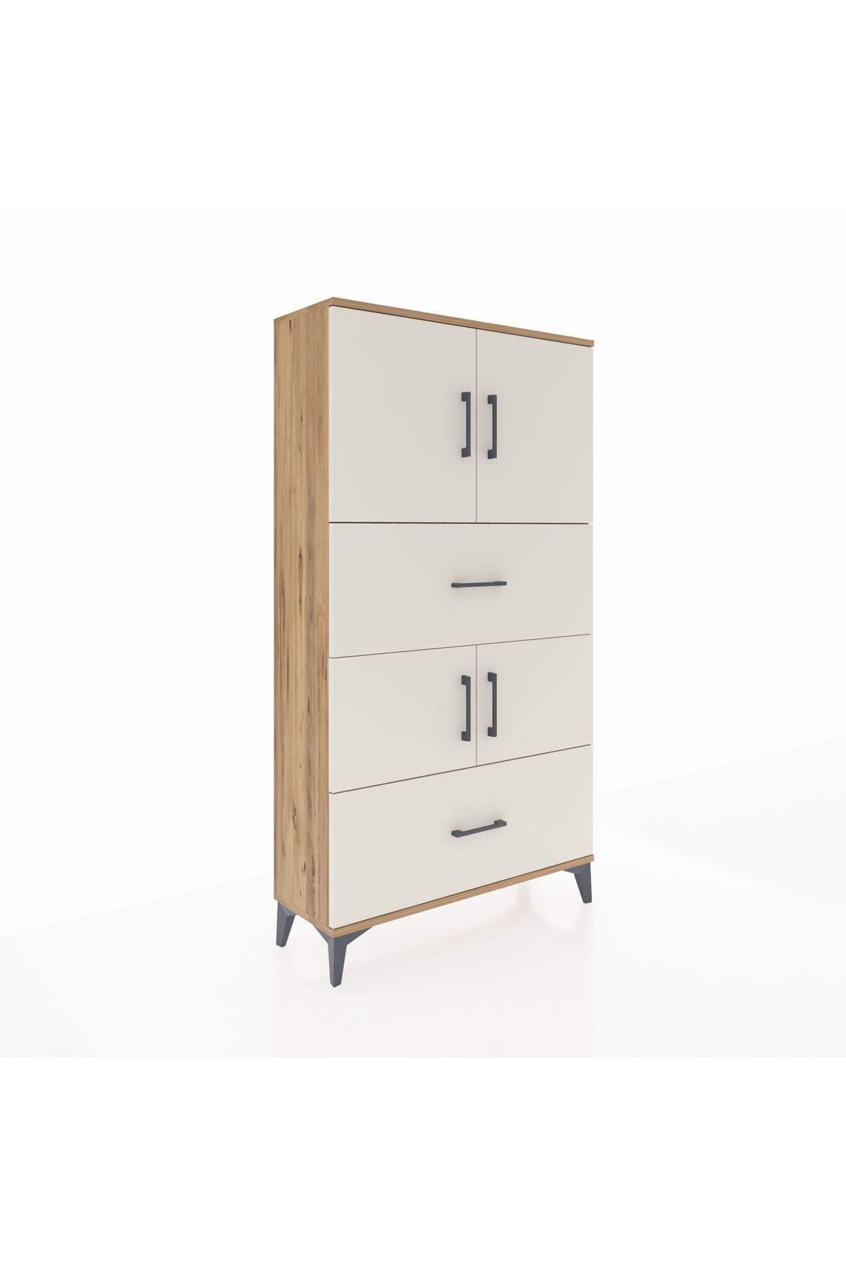 Arges Dolap 3 Raflı 2 Çekmeceli 4 Kapaklı 88x30x163 - S21M027V7A