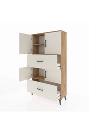Arges Dolap 3 Raflı 2 Çekmeceli 4 Kapaklı 88x30x163 - S21M027V7A