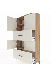 Arges Dolap 3 Raflı 2 Çekmeceli 4 Kapaklı 88x30x163 - S21M027V7A