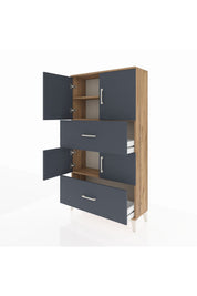 Arges Dolap 3 Raflı 2 Çekmeceli 4 Kapaklı 88x30x163 - S21M027V8A