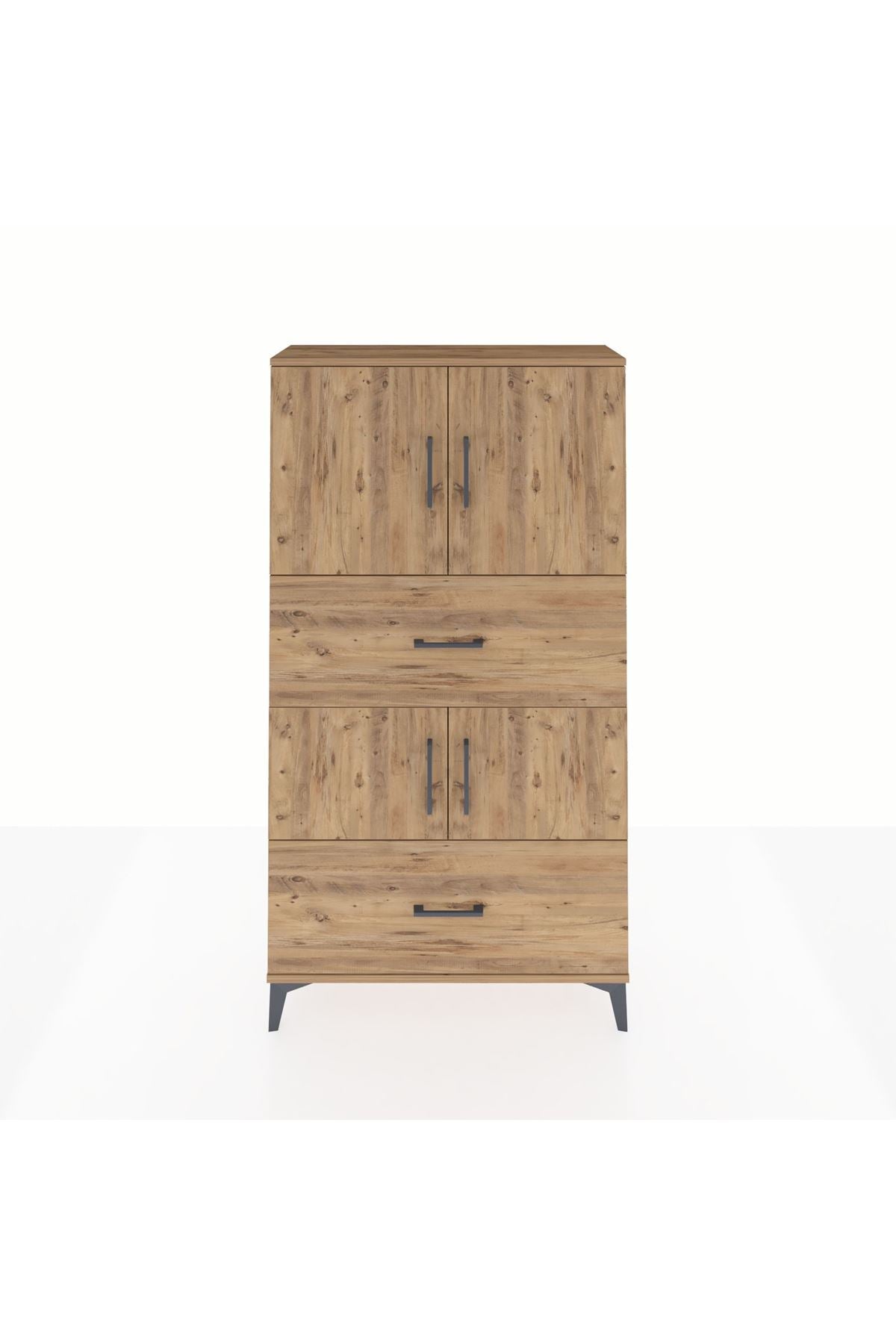 Arges Dolap 3 Raflı 2 Çekmeceli 4 Kapaklı 88x30x163 - S21M027V9A
