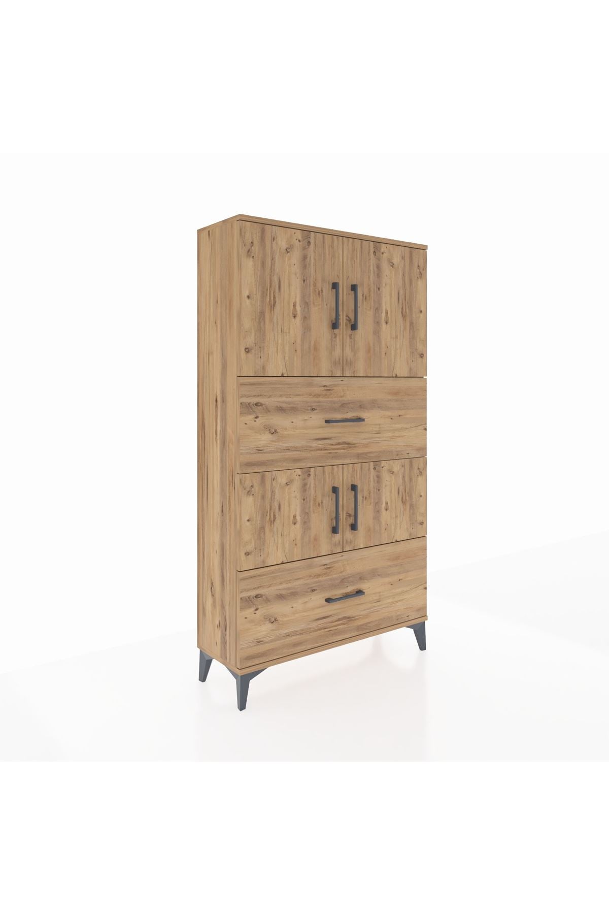 Arges Dolap 3 Raflı 2 Çekmeceli 4 Kapaklı 88x30x163 - S21M027V9A