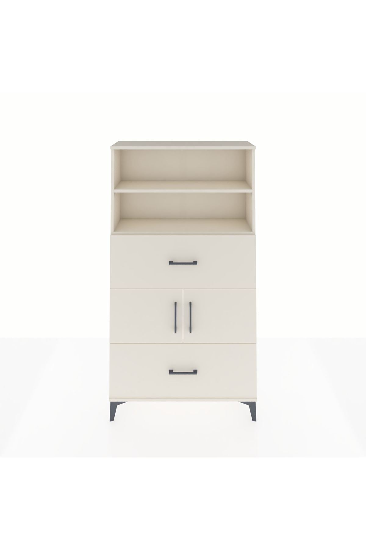 Arges Dolap 3 Raflı 2 Çekmeceli 2 Kapaklı 88x30x163 - S21M028V1A