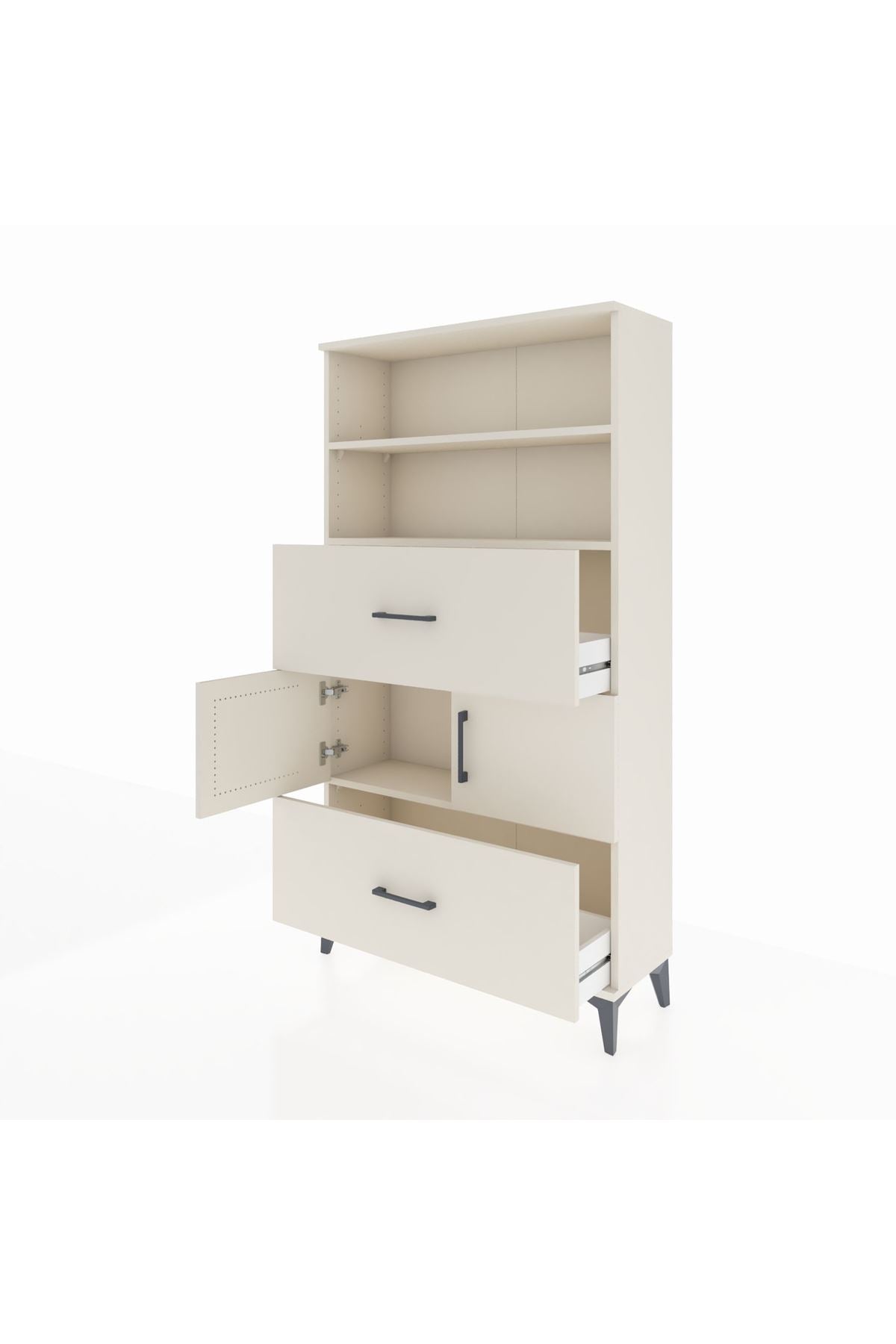 Arges Dolap 3 Raflı 2 Çekmeceli 2 Kapaklı 88x30x163 - S21M028V1A