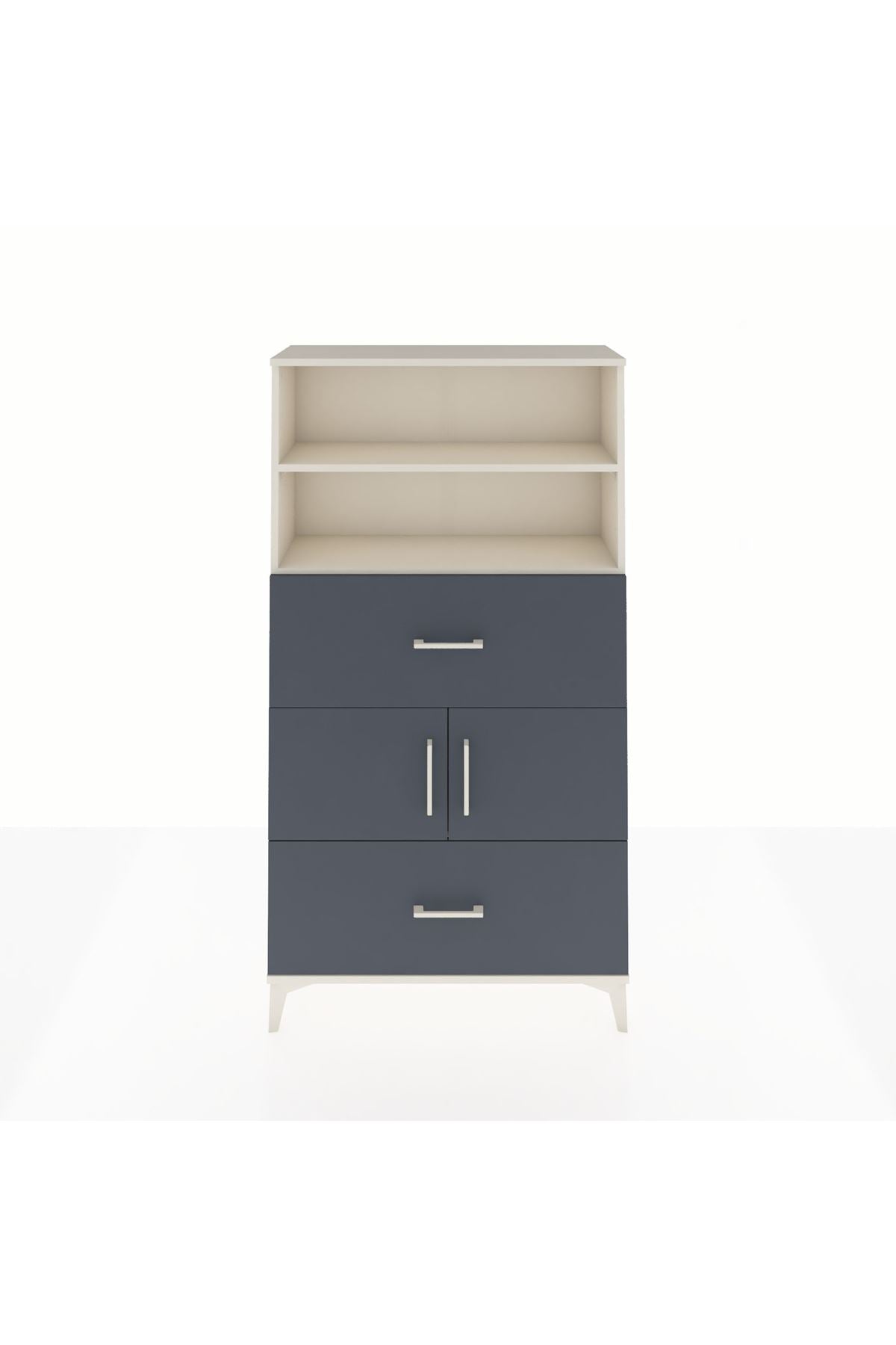 Arges Dolap 3 Raflı 2 Çekmeceli 2 Kapaklı 88x30x163 - S21M028V2A