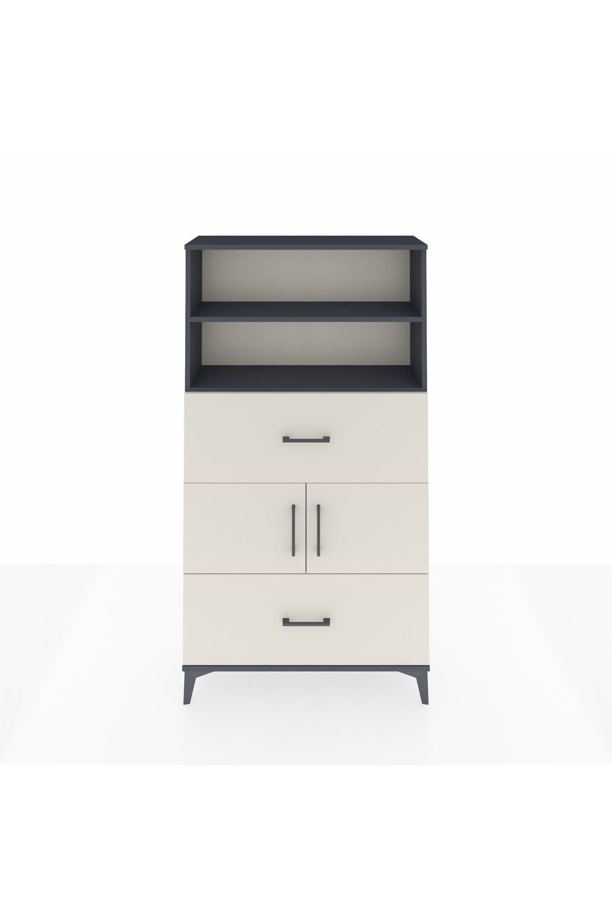 Arges Dolap 3 Raflı 2 Çekmeceli 2 Kapaklı 88x30x163 - S21M028V4A