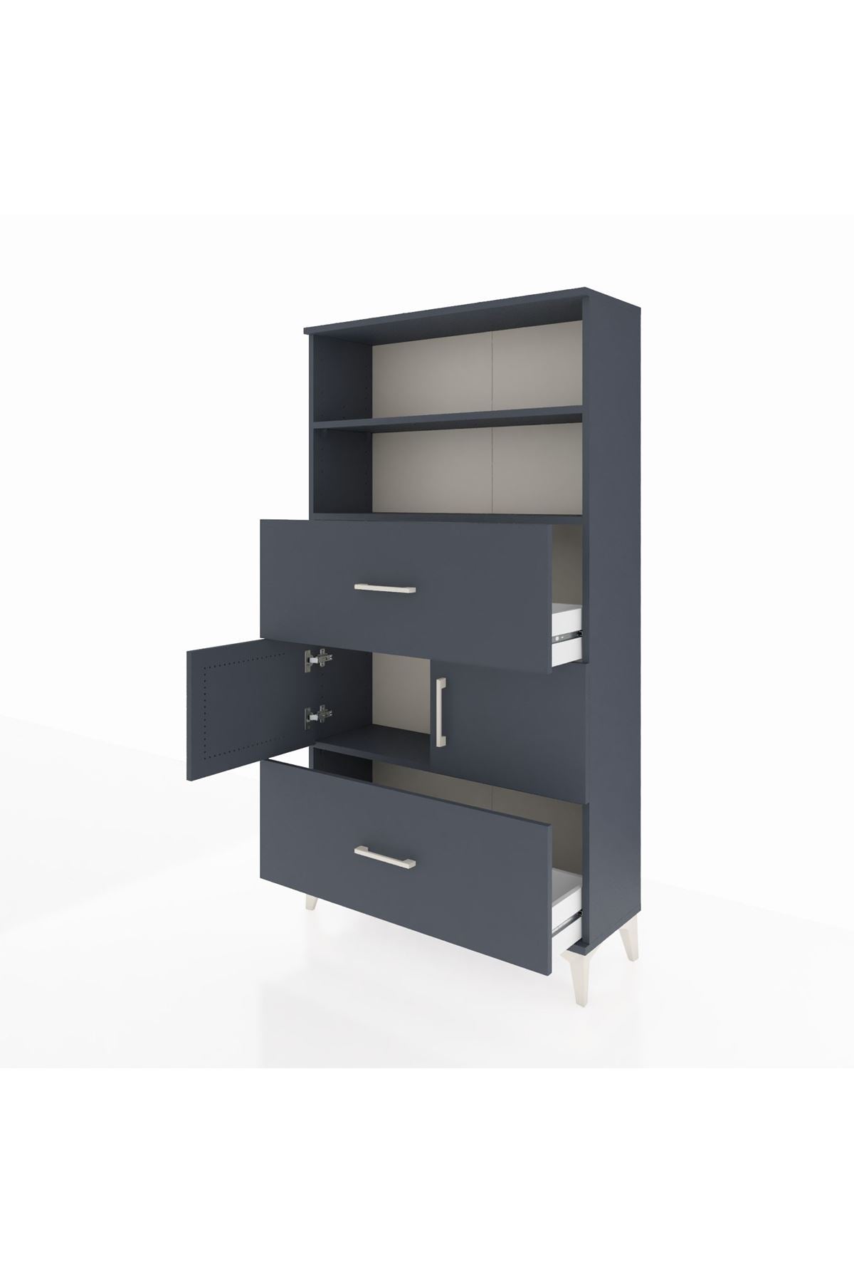 Arges Dolap 3 Raflı 2 Çekmeceli 2 Kapaklı 88x30x163 - S21M028V5A