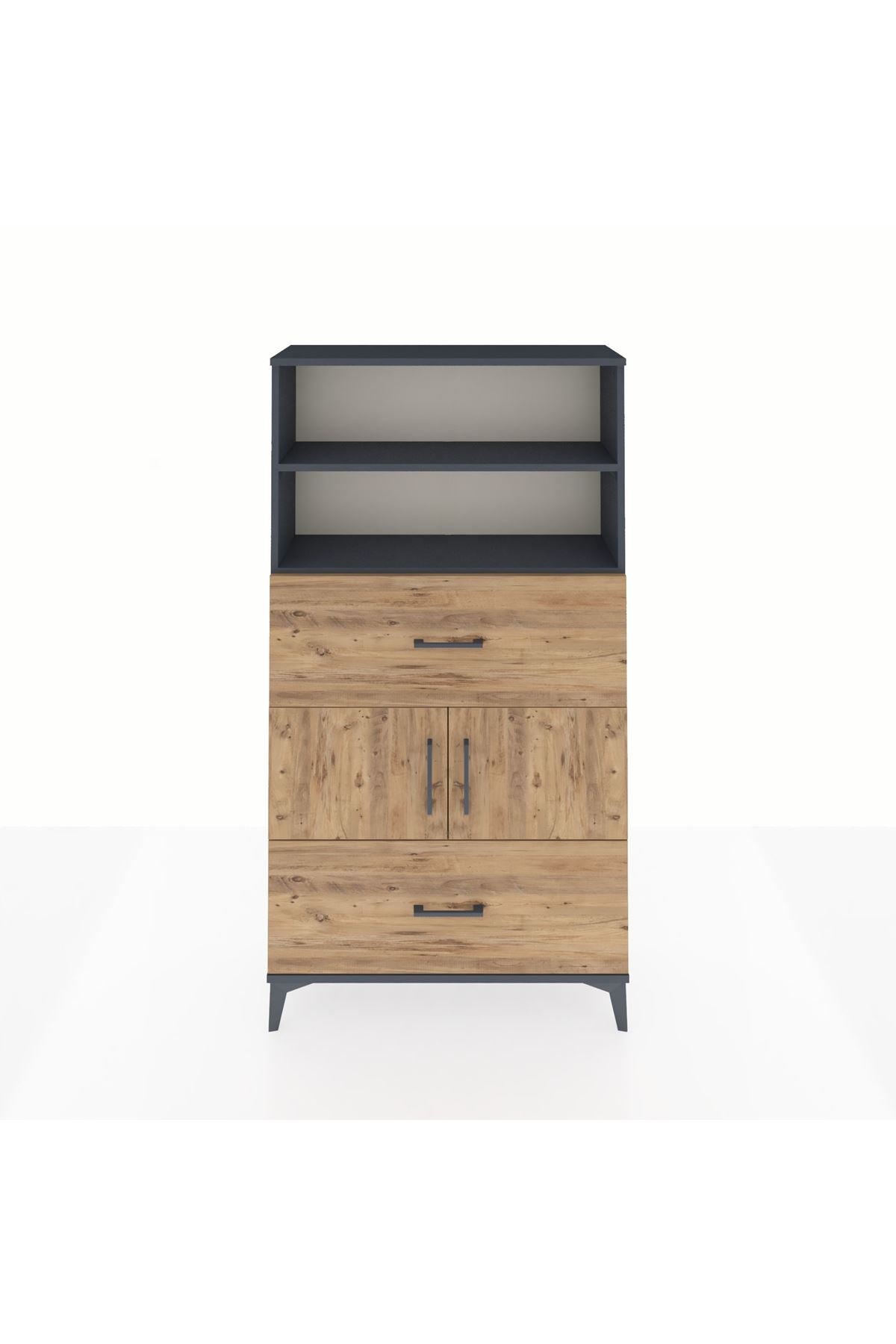 Arges Dolap 3 Raflı 2 Çekmeceli 2 Kapaklı 88x30x163 - S21M028V6A