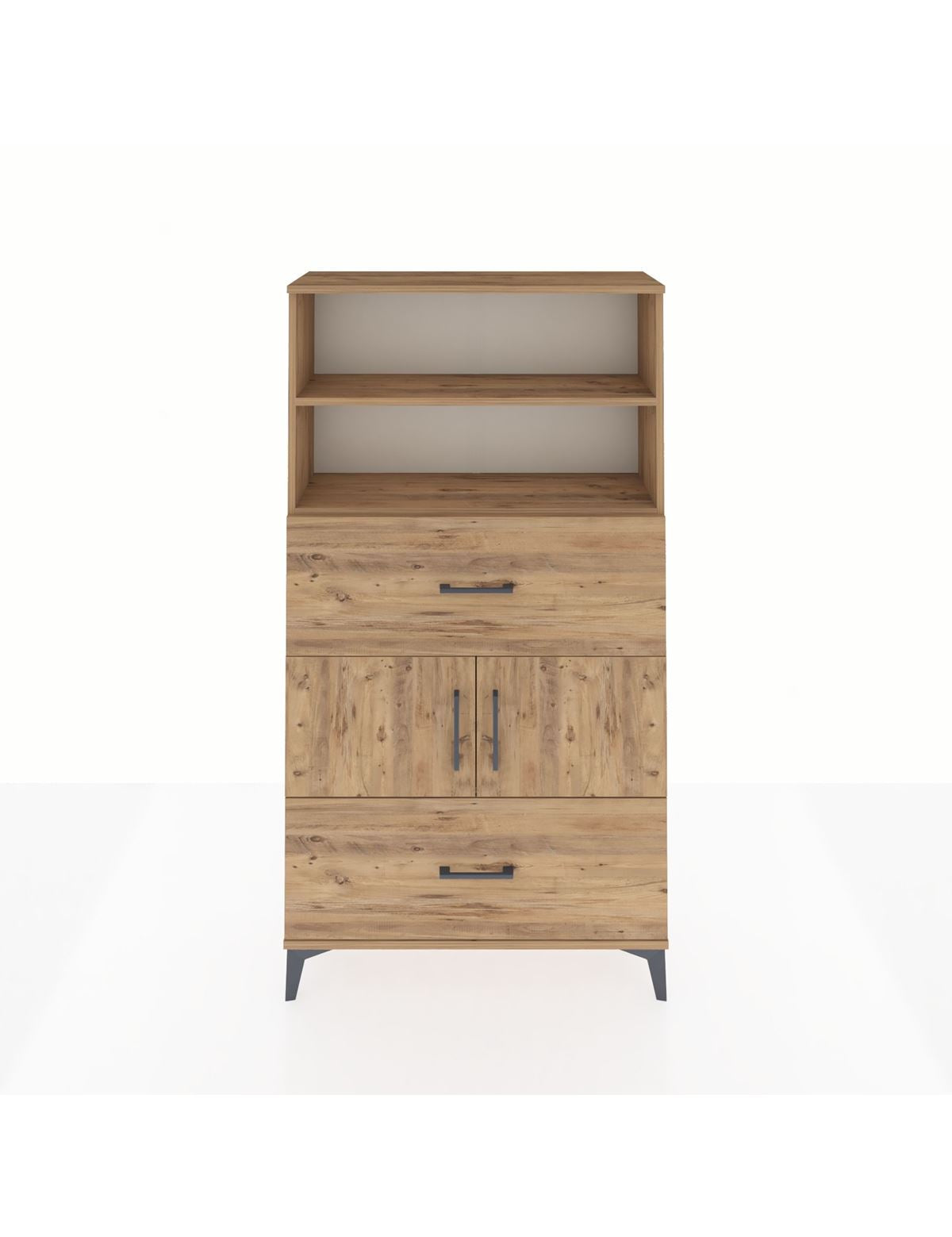 Arges Dolap 3 Raflı 2 Çekmeceli 2 Kapaklı 88x30x163 - S21M028V9A