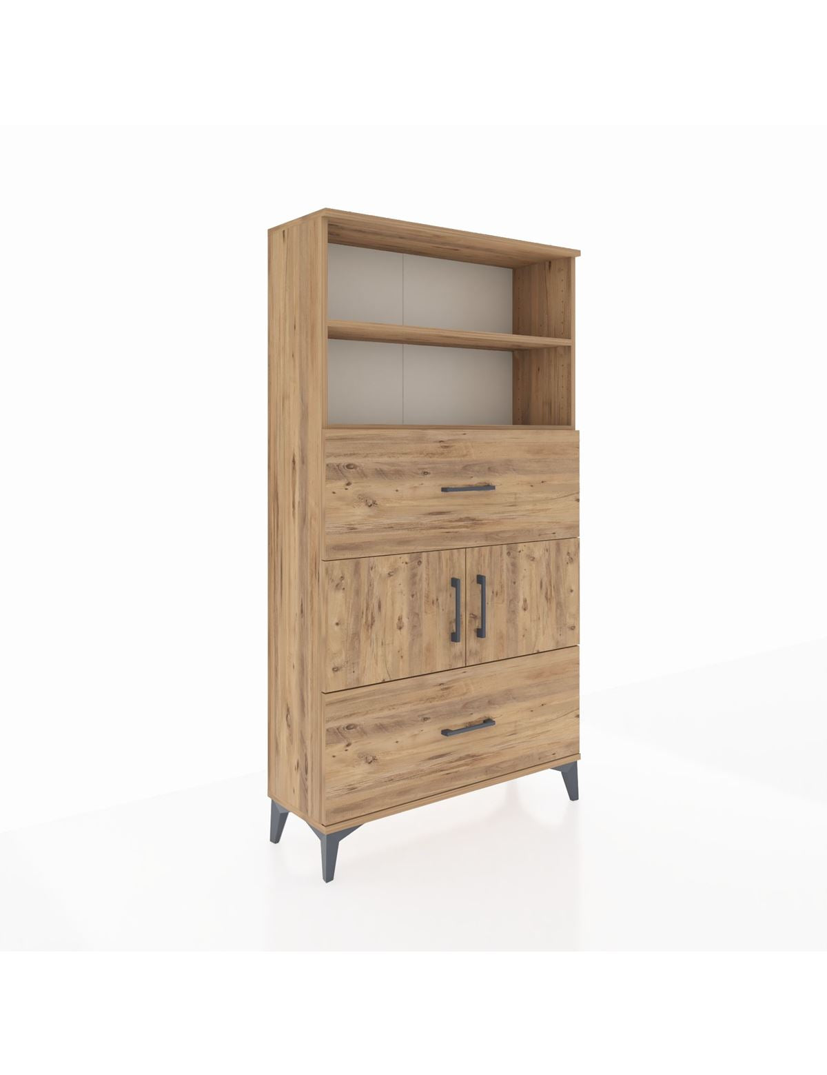 Arges Dolap 3 Raflı 2 Çekmeceli 2 Kapaklı 88x30x163 - S21M028V9A