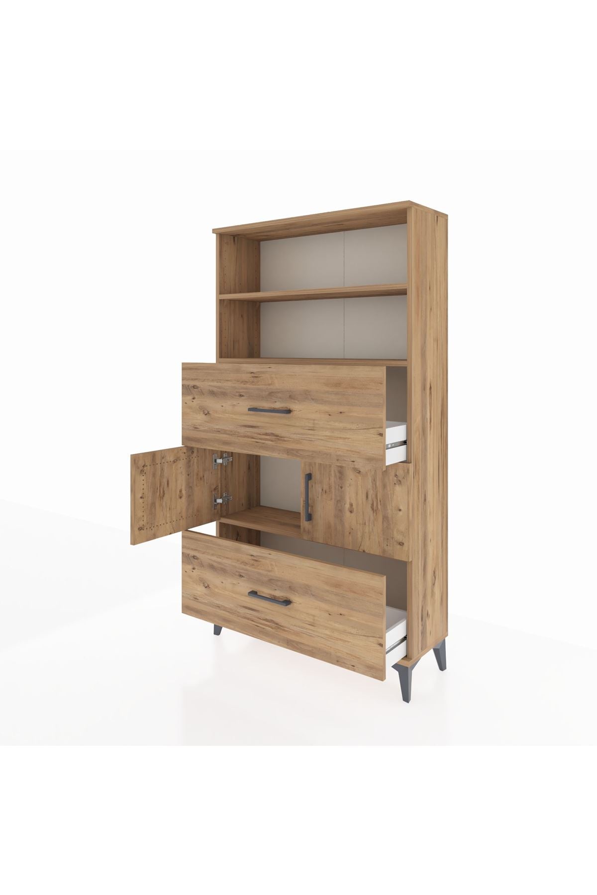 Arges Dolap 3 Raflı 2 Çekmeceli 2 Kapaklı 88x30x163 - S21M028V9A