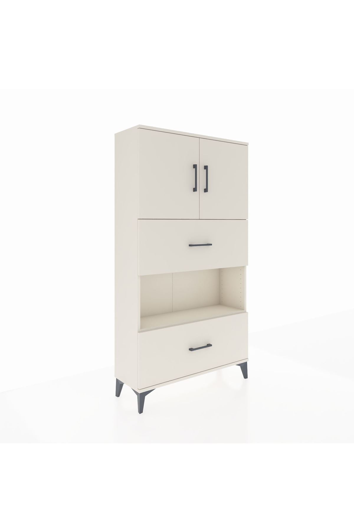 Arges Dolap 3 Raflı 2 Çekmeceli 2 Kapaklı 88x30x163 - S21M029V1A
