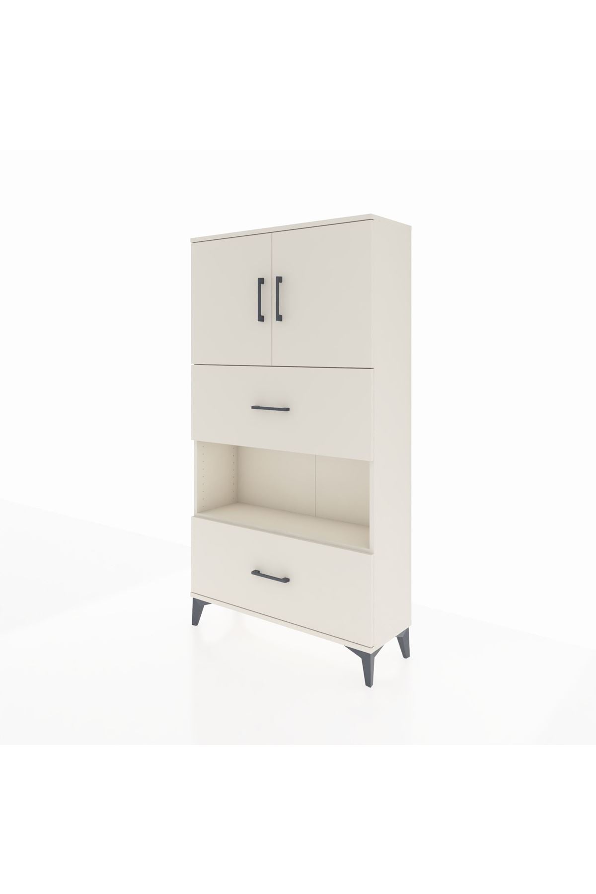 Arges Dolap 3 Raflı 2 Çekmeceli 2 Kapaklı 88x30x163 - S21M029V1A