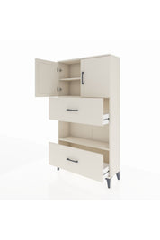 Arges Dolap 3 Raflı 2 Çekmeceli 2 Kapaklı 88x30x163 - S21M029V1A