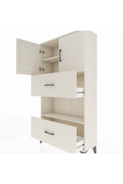 Arges Dolap 3 Raflı 2 Çekmeceli 2 Kapaklı 88x30x163 - S21M029V1A