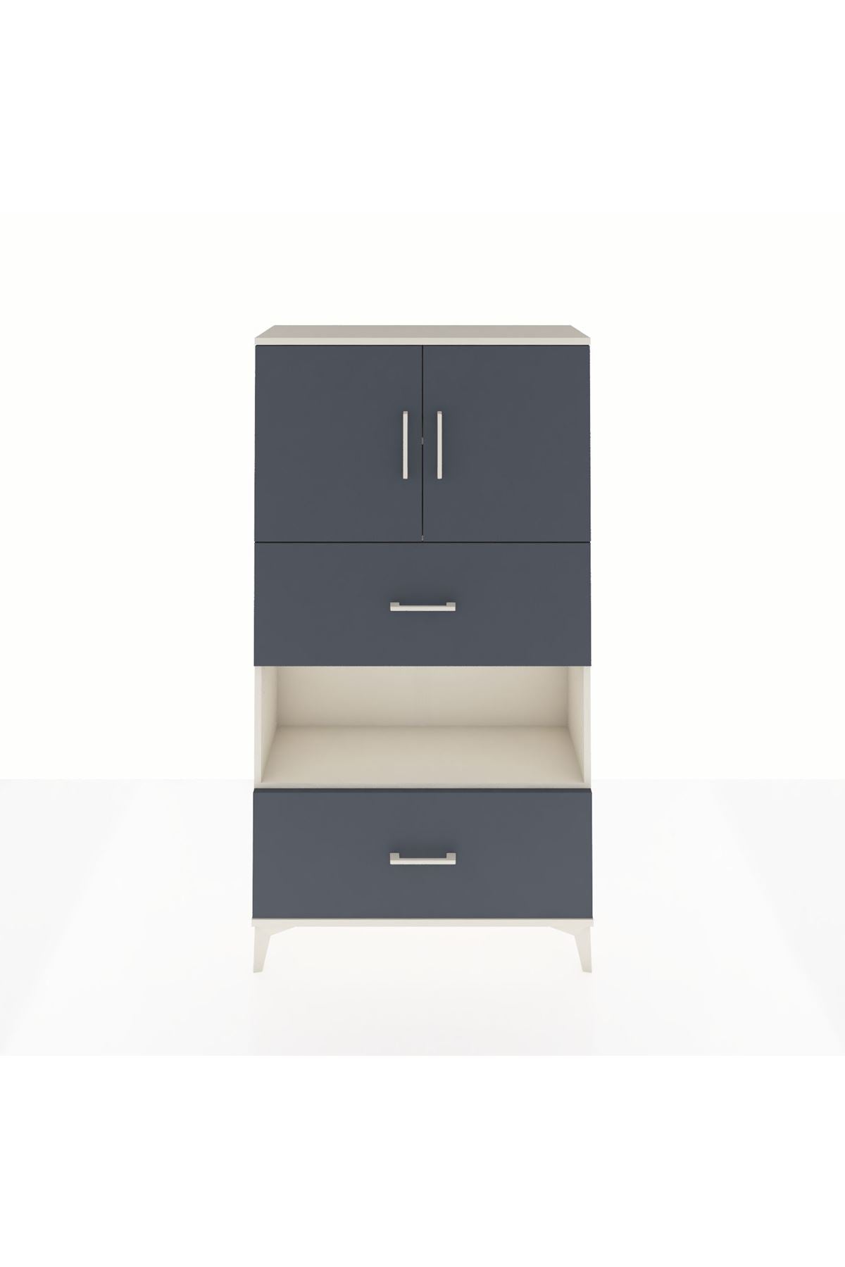 Arges Dolap 3 Raflı 2 Çekmeceli 2 Kapaklı 88x30x163 - S21M029V2A
