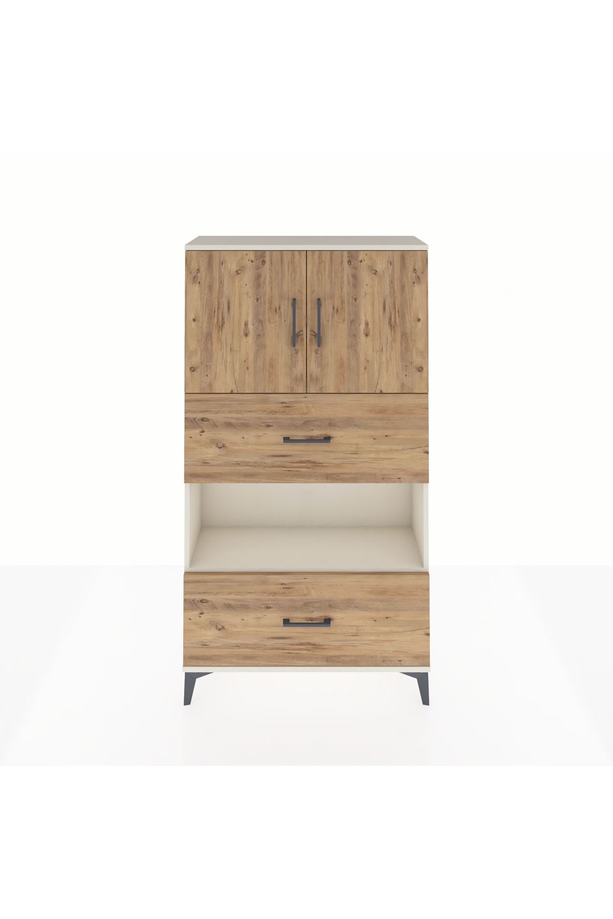Arges Dolap 3 Raflı 2 Çekmeceli 2 Kapaklı 88x30x163 - S21M029V3A