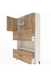 Arges Dolap 3 Raflı 2 Çekmeceli 2 Kapaklı 88x30x163 - S21M029V3A